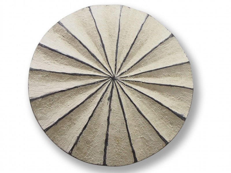 Wooden Shield - White Pansy Shell Carving Wooden Shield - White Pansy Shell Carving
